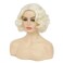 Blonde Curly Short Finger Wave Wigs for Lady with Bangs Synthetic Hair Natural Cosplay Halloween Costume Women Wigs