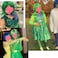 Aicos Green Wavy Cosplay Wig Short Green Flip Out Hair with Purple Scarf for Women Costume Halloween Dress Up Party Anime Cartoon Christmas+Wig Cap