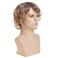 Mens Blonde Wig Short Wavy Fluffy Natural Hair with Bangs Synthetic Halloween Cosplay Costume Party Full Wigs