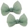 Nihao Baby Pearl Light Green Bow Hair Clips for Little Girl - 2Pcs