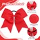 CN 30PCS 8" Large Cheer Bows, Cheerleading Bows Ponytail Holder for Girls, Grosgrain Ribbon Red Cheer Hair Bows with Elastic Hair Tie for Cheerleader College Sports Softball Competition
