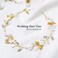 Jakawin Bride Flower Wedding Hair Vine Crystal Hair Piece Pearl Bridal Headpiece Leaf Hair Accessories for Women and Girls HV103 (Gold)