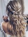 Jakawin Bride Flower Wedding Hair Vine Crystal Hair Piece Pearl Bridal Headpiece Leaf Hair Accessories for Women and Girls HV103 (Gold)