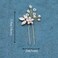 Heread Crystal Bride Wedding Hair Pins Flower Bridal Head Piece Pearl Hair Accessories for Women and Girls (Pack of 3) (C Gold)
