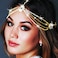 Gothic Hair Jewelry Bride Wedding Head Chain Crystal Layering Rhinestones Festival Accessories for Women (Bridal-Gold)