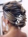 Unicra Silver Bride Wedding Hair Comb Flower Bridal Headpiece Sparkly Rhinestone Hair Accessories Crystal Hair Piece Jewelry for Women and Girls