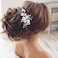 Unicra Silver Bride Wedding Hair Comb Flower Bridal Headpiece Sparkly Rhinestone Hair Accessories Crystal Hair Piece Jewelry for Women and Girls