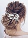 Unicra Flower Bride Wedding Hair Pins Silver Crystal Bridal Hair Pieces Pearl Hair Accessories for Women and Girls (Pack of 3) (A-Silver)