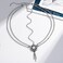 Bridal Head Chain Rhinestone Hair Chain Flower Tassel Head Chains Silver Headpieces for Women