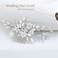 Unicra Bride Flower Wedding Hair Comb Crystal Bridal Silver Side Comb Pearl Hair Accessorie for Women and Girls (A-Silver)