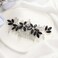 Casdre Crystal Bride Wedding Hair Comb Silver Leaf Bridal Hair Accessories Rhinestone Party Prom Hair Piece for Women and Girls (D Black)