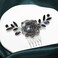 Casdre Black Wedding Hair Comb Silver Rhinestone Bridal Hair Piece Crystal Evening Party Hair Accessories for Women and Girls
