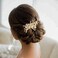 Casdre Crystal Bride Wedding Hair Comb Pearl Bridal Hair Piece Hair Accessories for Women and Girls (B Gold)