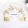 Gorais Crystal Bride Wedding Hair Combs Gold Leaf Bridal Hair Pieces Pearl Hair Accessories for Women and Girls (A-Gold) (A-Gold)