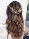 Gorais Crystal Bride Wedding Hair Combs Gold Leaf Bridal Hair Pieces Pearl Hair Accessories for Women and Girls (A-Gold) (A-Gold)