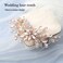 Catery Crystal Bridal Hair Comb Rose Gold Rhinestones Hairpiece Flower Wedding Clips Accessoires for Brides and Women(Rose Gold)