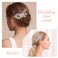 Catery Crystal Bridal Hair Comb Rose Gold Rhinestones Hairpiece Flower Wedding Clips Accessoires for Brides and Women(Rose Gold)