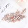 Catery Crystal Bridal Hair Comb Rose Gold Rhinestones Hairpiece Flower Wedding Clips Accessoires for Brides and Women(Rose Gold)