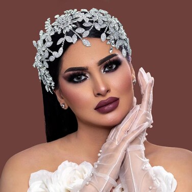 Wedding Headpiece for Bride, Rhinestone Bridal Headband, Bridal Hair Accessories with Alloy Leaf