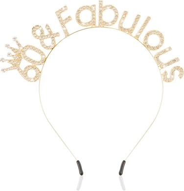 Birthday Headbands for Women Gold Birthday Crown and Tiara Gift Sweet 16 21st Dirty 30 40th 50th 60th Birthday Decoration