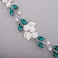 Flower Leaf Crystal Wedding Hair Vine for Bride Bridesmaid Pearls Beads Crystal Hair Accessories for Women and Girls Peacock Blue