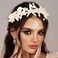 Yean Starfish Bride Wedding Headband Pearl Shell Tiara Headpiece Beach Bridal Hair Accessories for Women and Girls