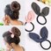 12 Pcs Rabbit Ears Bow Hair Bands Scrunchies Chiffon Bow Hair Elastic Hair Ties Bands Ropes Ponytail Holder for Women Girls