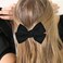 Bow Hair Clips Bowknot Barrette Headband Hairband Christmas Women Headdress Headwear Headpiece Party Decoration Cosplay Costume Hair Bands Cute Handmade Hair Accessories 2 Pack Black