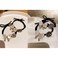 Crystal Elastic Hair Tie Exquisite Ponytail Holder Fashion Hair Acessories Handmade Rhinstone Hair Bands Rope For Women And Girls 2 PCS (Opal Bow Set-2PCS)