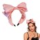 AEGYPIUS Hairband, Large Knotted Bow Headbands for Women, Wide Turban Headband with Bow, Pink, Stylish Hair Accessories for Women and Girls Choice, Versatile for Any Occasion
