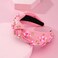 Valentine&rsquo;s Day Headband for Women Love Message Heart Headband Jeweled Crystal Pearl Knotted Headband Red Pink Wide Top Knot Headband Valentine&rsquo;s Day Hair Accessories Gifts (Pink-BE MINE)