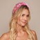 Knotted Headband for Women Crystal Rhinestone Headband Non Slip Wide Top Knot Headband Hair Accessories Gift for Women Lover(Pink)