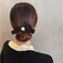 W WEILIRIAN Black Bow Hair Ties Pearl Bow Ponytail Holder Elastic Bow Hair Rope Tie Hair Bow Bands Rope Cloth Bow Ties Hair Accessories for Women and Girls