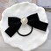 W WEILIRIAN Black Bow Hair Ties Pearl Bow Ponytail Holder Elastic Bow Hair Rope Tie Hair Bow Bands Rope Cloth Bow Ties Hair Accessories for Women and Girls