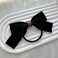 W WEILIRIAN Black Bow Hair Ties Pearl Bow Ponytail Holder Elastic Bow Hair Rope Tie Hair Bow Bands Rope Cloth Bow Ties Hair Accessories for Women and Girls