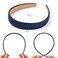 WantGor 1 Inch PU Leather Headband, Wide Padded Hairband Fashion Hair Bands Cute Womens Headbands Holiday DIY Hair Accessories (Navy Blue)