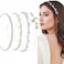 Yxiang 4 Pack Rhinestones Headbands Crystal Bridal Hairbands Thin Silver Metal Hair Band Fancy Metallic Butterfly Head Band Wedding Headpiece for Women Girls