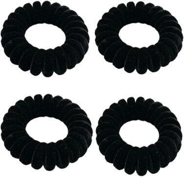 Hair Ties,Velvet Spiral Hair Ties, 4 Pack Elastic Hair Ties,No Crease Ponytail Long Hair Ties Band Women