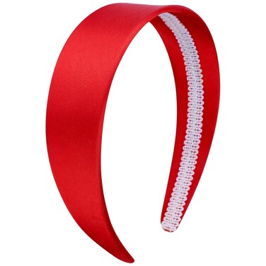 Wecoe Red Silk Satin 1.6 Inch Wide Non-Slip Headband - Solid Fashion Hair Accessory for Women, Girls, DIY Holidays (Diademas Para Mujer Gifts)