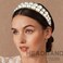 Wedding Pearl Headband Wide Gold Headbands Bride Crown Hairbands Layered Thick Hair Hoop Crystal Embellish Headpiece Women Hair Accessories (Gold2, Free Size)