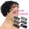 Headband Wig Human Hair Wigs for Black Women Pixie Cut Wig Put on and Go Glueless Wig Short Curly Headband Wigs 150% Density Natural Black 6 Inch