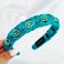 Green Rhinestones Headbands Silk Head Band Baroque Thin Crystal Hair Bands Exquisite Bling Style Hair Accessories Prom Party Gifts for Women (Green)
