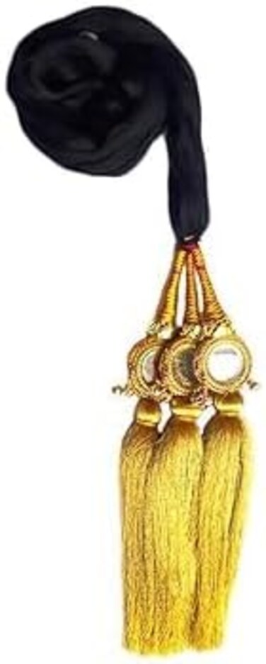 Punjabi Paranda/Tassles Hair Accessories For Girls/Hair Parandi Choti. / Hair Extensions Parandi Choti Hair For Women/Wedding Accessories/Hair For Women Big Parandi (Golden)