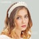 Faux Pearl Headbands for Women Wide White Hairband Velvet Fashion Wedding Hair Accessory for Bridal (White, Normal)