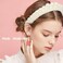 Faux Pearl Headbands for Women Wide White Hairband Velvet Fashion Wedding Hair Accessory for Bridal (White, Normal)
