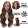 Colorful Queen Headband Wig Brown Highlight Headband Wigs for Black Women Ombre Body Wave Head Band Wig Long Wavy Wig with Headband 26 Inch Glueless Half Wig