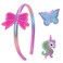 Cute Headband Hair Clips for Girls, Toddler Kids Headband with Interchangeable Unicorn Butterfly Bow Clips, Easy to Change Out The Charms, Sparkly Hair Accessories Hair Bands