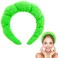 BEGOOD Spa Headband for Washing Face Skincare Headbands Sponge Makeup Headband Terry Towel Cloth Hairband Bubble Head Band puffy Headwear Hair Accessory (Green)