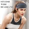 Zkptops 6Pcs Headbands for Women Non Slip Extra Wide Sport Headbands Soft Wide Hair Bands for Girls Elastic Fabric Sweat Hair Warp Workout Yoga Running Daily Hair Accessories(Black White Gray Beige)