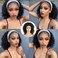 Aisaide Afro Kinky Curly Headband Wig Black Kinky Curly Half Wigs for Black Women Synthetic Short Deep Wave Afro Curly Headband Wig Natural Black Headband Wig Afro Glueless Curly Headband Wig